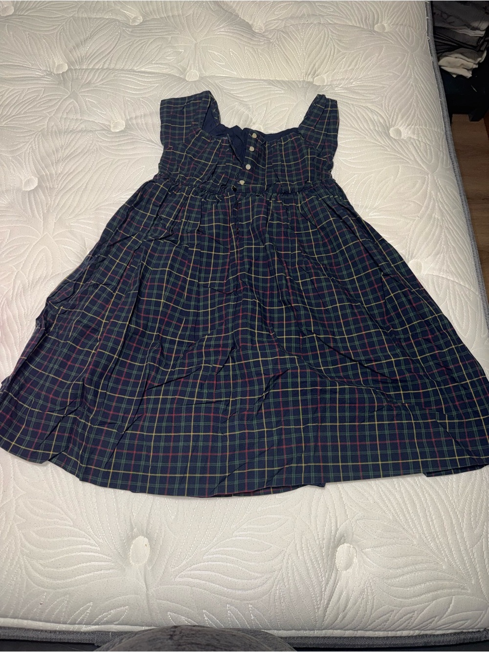Ralph Lauren Green & Navy Plaid Cap-Sleeve Dress